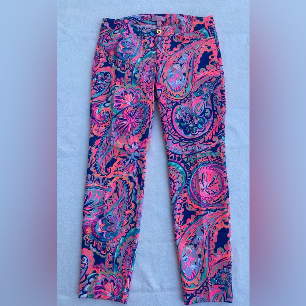 NWOT Lilly Pulitzer Colorful Paisley Paisley Pants 8